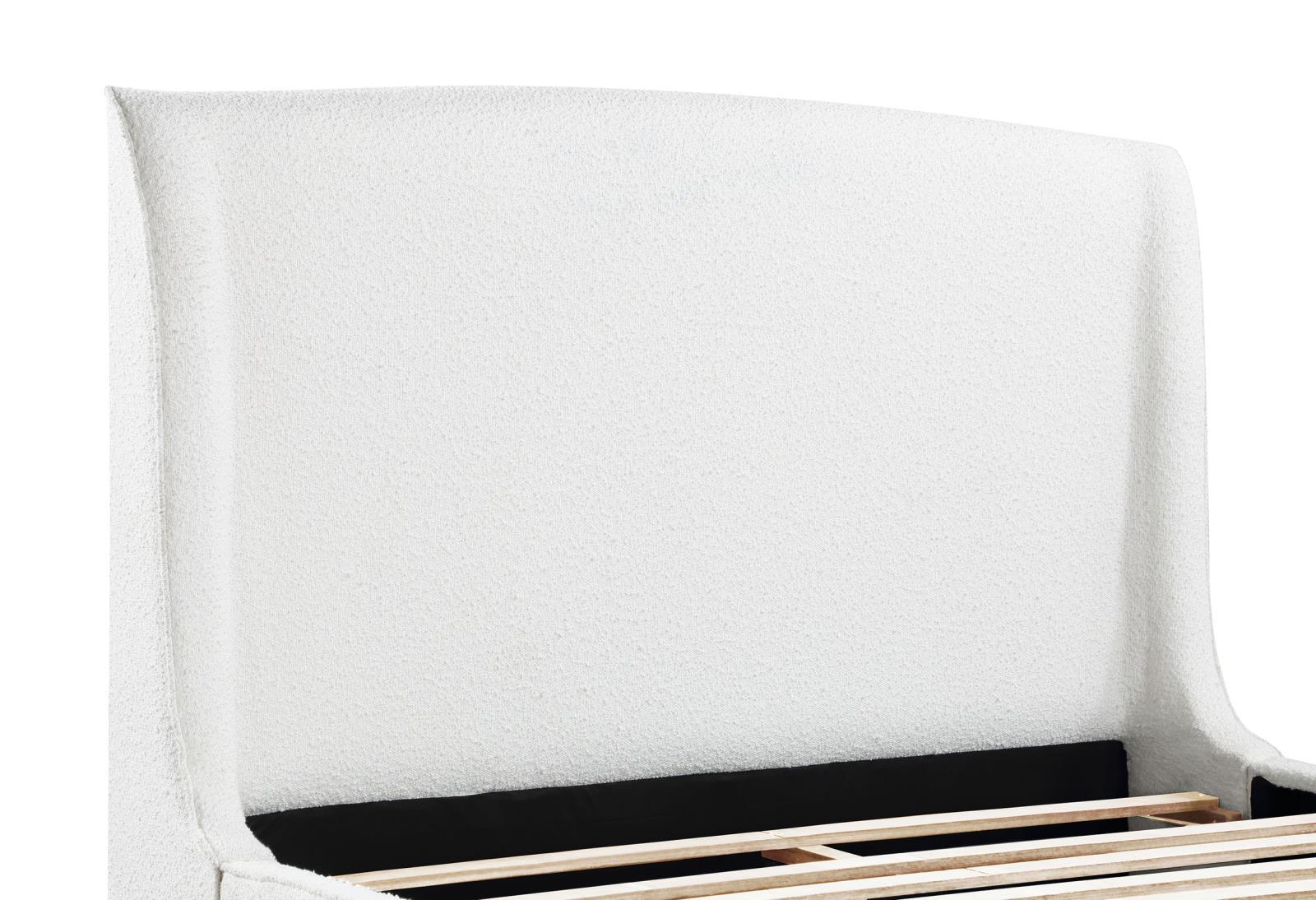 Mosby Eastern King Upholstered Curved Headboard Platform Bed White