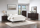 Mosby Eastern King Upholstered Curved Headboard Platform Bed White