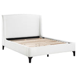 Mosby Queen Upholstered Curved Headboard Platform Bed White full bed view