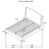 Mosby Queen Upholstered Curved Headboard Platform Bed White frame joinery