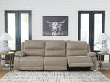 Narwhal Place Pebble Faux Leather 3-Piece Power Reclining Sectional - image 3