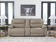 Narwhal Place Pebble Faux Leather 3-Piece Power Reclining Sectional view 4