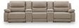 Narwhal Place Pebble Faux Leather 5-Piece Reclining Sectional with Storage Consoles view 3