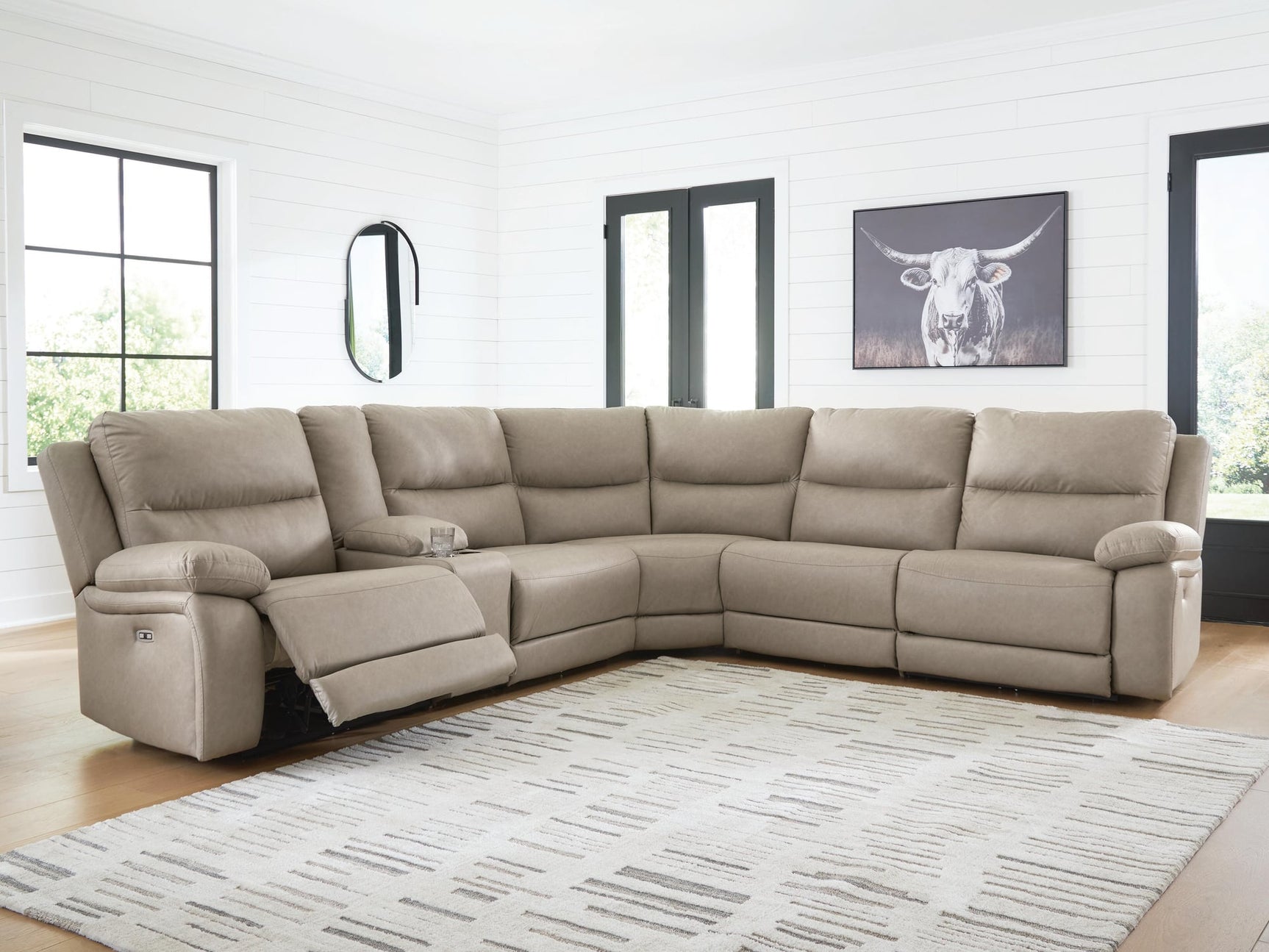 Narwhal Place Pebble Faux Leather 6-Piece Power Reclining Sectional - image 3