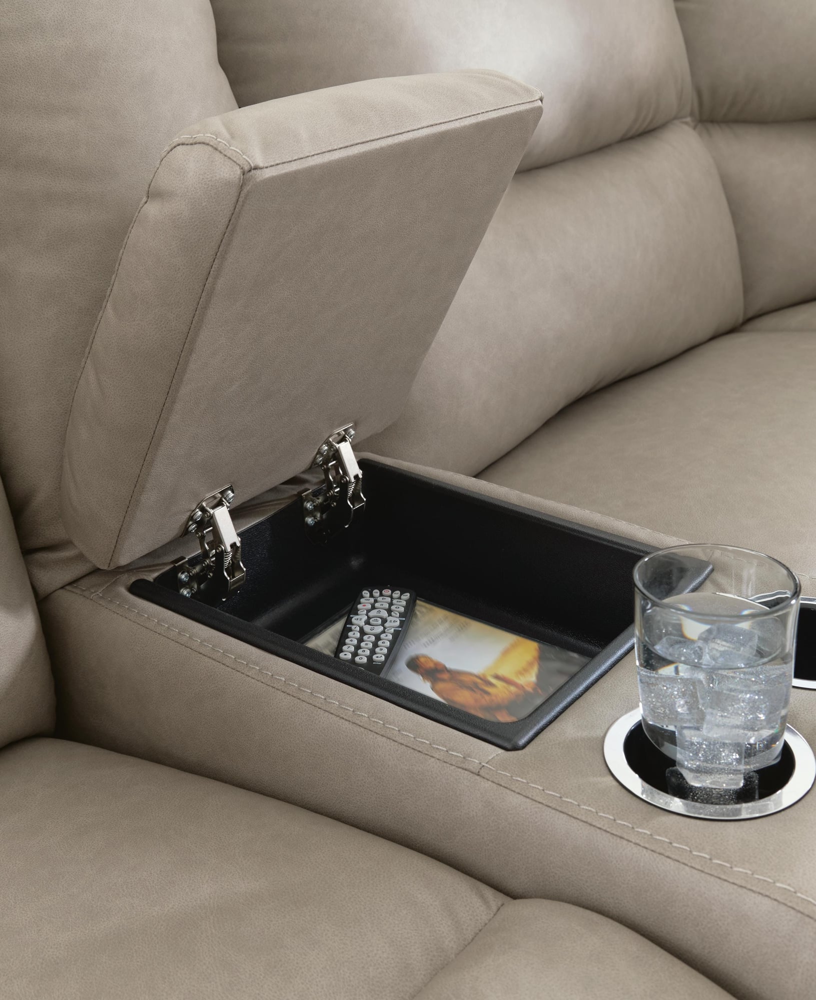 Narwhal Place Pebble Faux Leather 6-Piece Power Reclining Sectional - image 6