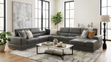 Nella Dark Grey U-Shaped Italian Leather Match Sectional Sofa 4-Piece Set from Decor Furniture