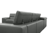 Nella Dark Grey U-Shaped Italian Leather Match Sectional Sofa 4-Piece Set view 7