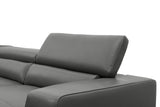 Nella Dark Grey U-Shaped Italian Leather Match Sectional Sofa 4-Piece Set view 12