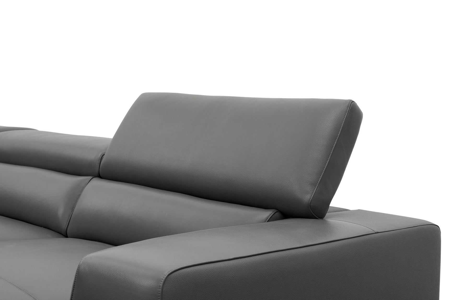 Nella Dark Grey U-Shaped Italian Leather Match Sectional Sofa 4-Piece Set view 12