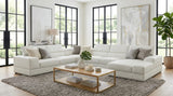 Nella White U-Shaped Italian Leather Match Sectional Sofa 4-Piece Set from Decor Furniture
