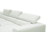 Nella White U-Shaped Italian Leather Match Sectional Sofa 4-Piece Set view 7