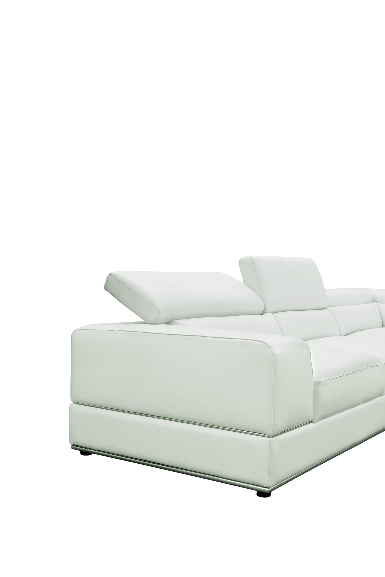 Nella White U-Shaped Italian Leather Match Sectional Sofa 4-Piece Set view 8