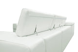 Nella White U-Shaped Italian Leather Match Sectional Sofa 4-Piece Set view 10