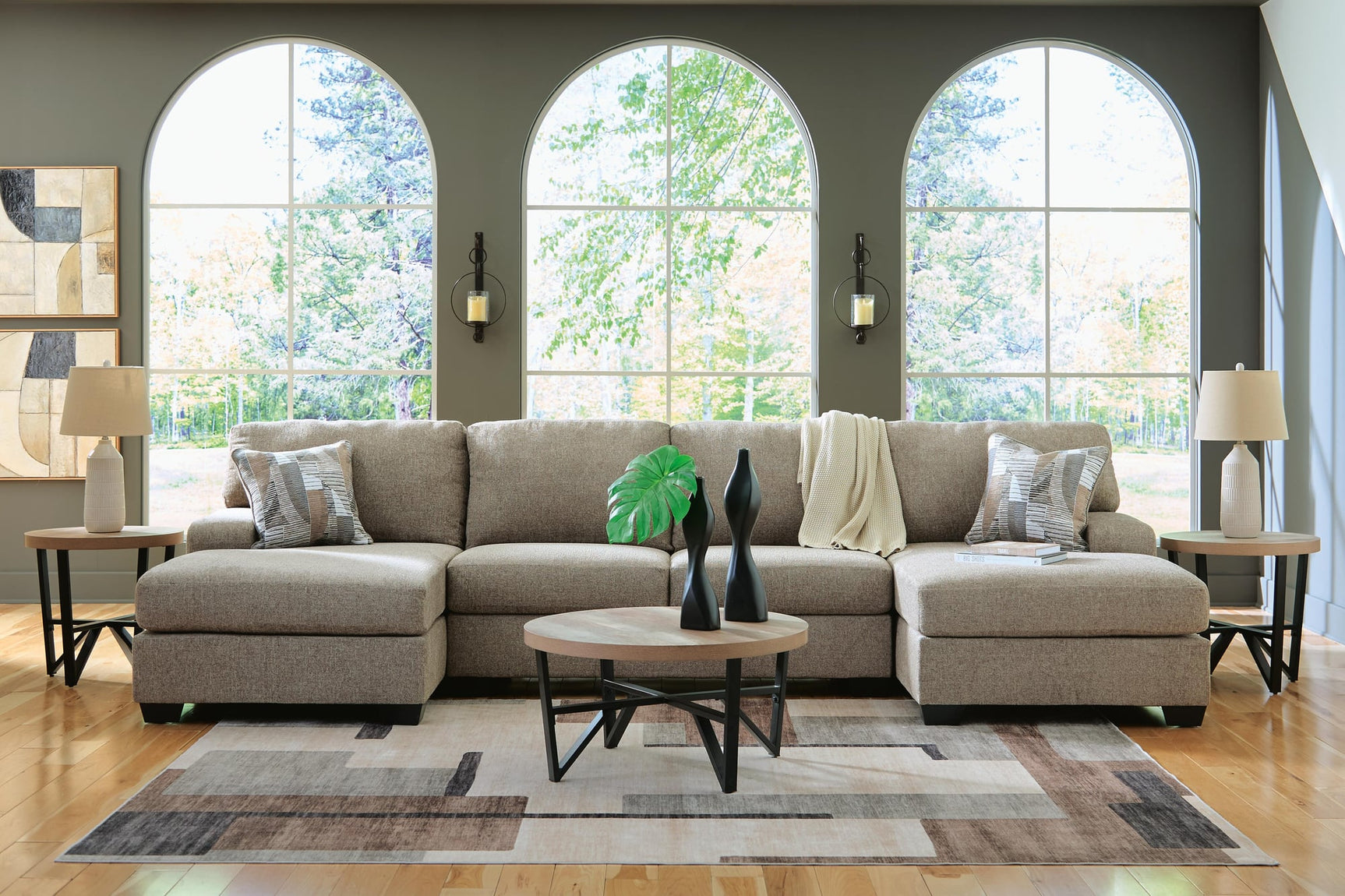 Newellen Hemp Chenille 3-Piece Sectional with Chaise - image 3