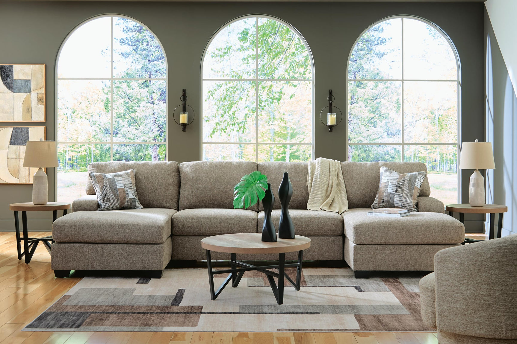 Newellen Hemp Chenille 3-Piece Sectional with Chaise - image 4