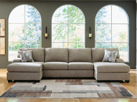 Newellen Hemp Chenille 3-Piece Sleeper Sectional with Double Chaise - image 1