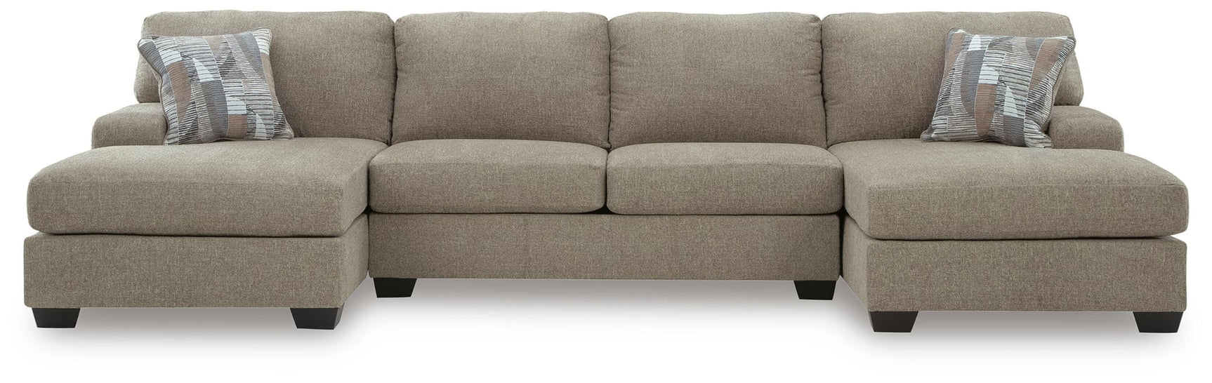 Newellen Hemp Chenille 3-Piece Sleeper Sectional with Double Chaise - image 2