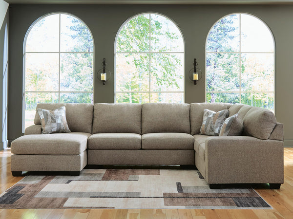 Newellen Hemp Chenille 3-Piece Sleeper Sectional with Chaise from Decor Furniture
