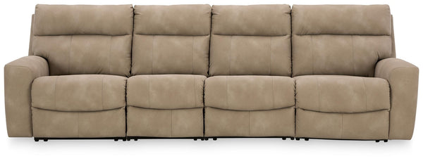 Next-Gen Durapella Sand 4-Piece Power Reclining Sectional view 2