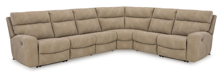 Next-Gen Durapella Sand Microfiber 6-Piece Power Reclining Sectional - image 1