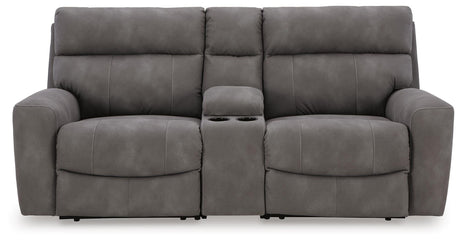Next-Gen Durapella Slate Microfiber 3-Piece Power Reclining Sectional Loveseat with Console - image 3