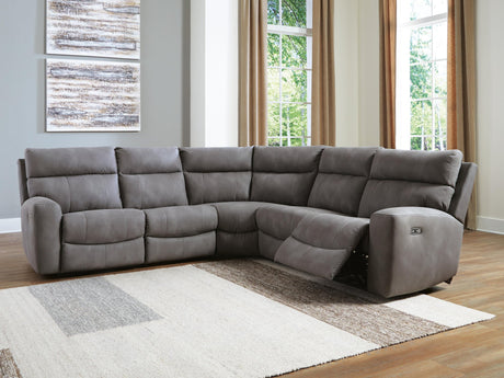 Next-Gen Durapella Slate Microfiber 5-Piece Power Reclining Sectional - image 1