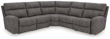 Next-Gen Durapella Slate Microfiber 5-Piece Power Reclining Sectional - image 2
