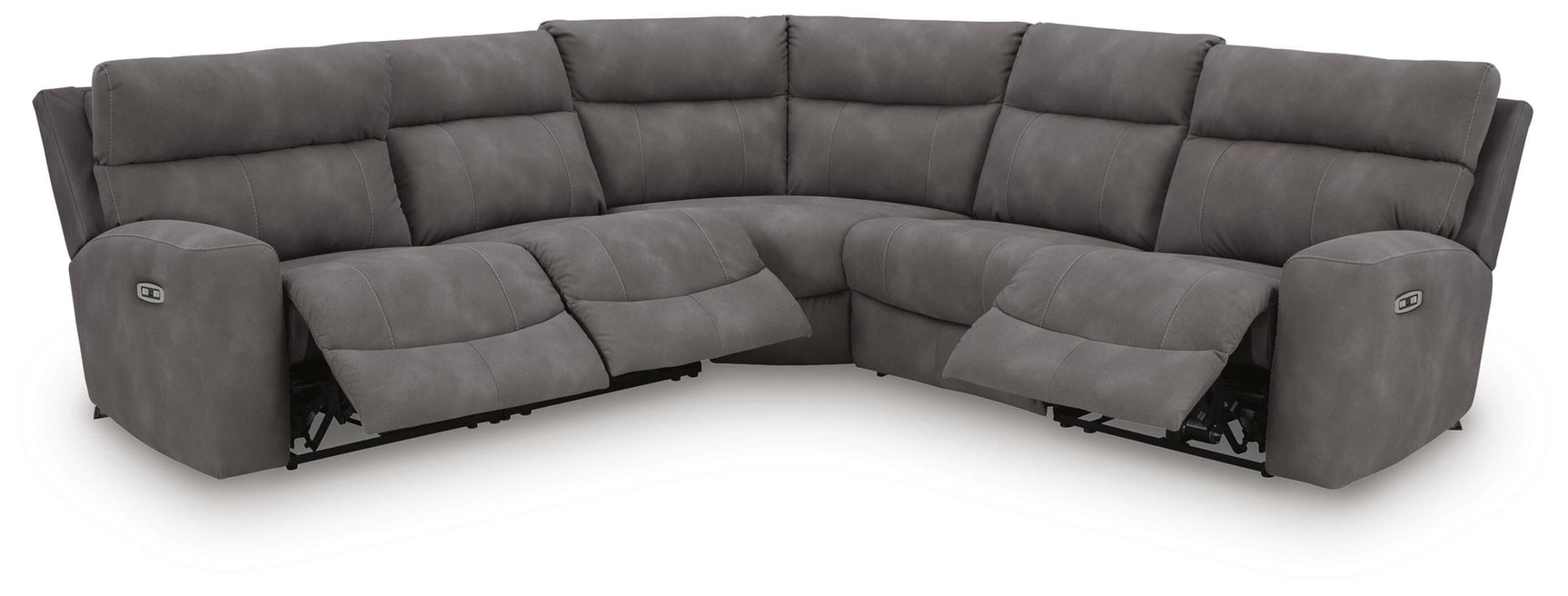 Next-Gen Durapella Slate Microfiber 5-Piece Power Reclining Sectional - image 4