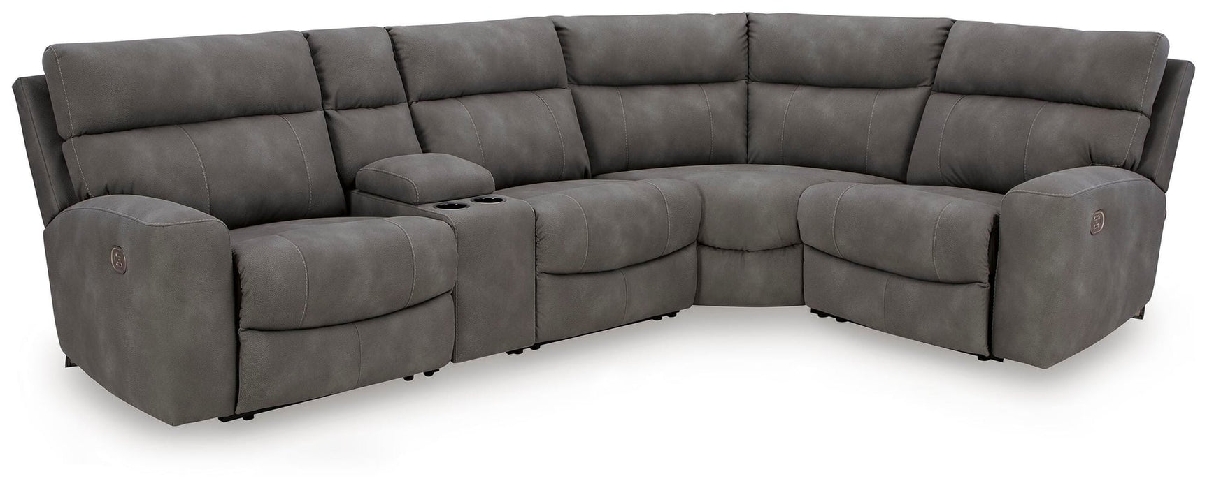 Next-Gen Durapella Slate Microfiber 5-Piece Power Reclining Sectional - image 1