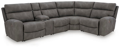 Next-Gen Durapella Slate Microfiber 5-Piece Power Reclining Sectional - image 1
