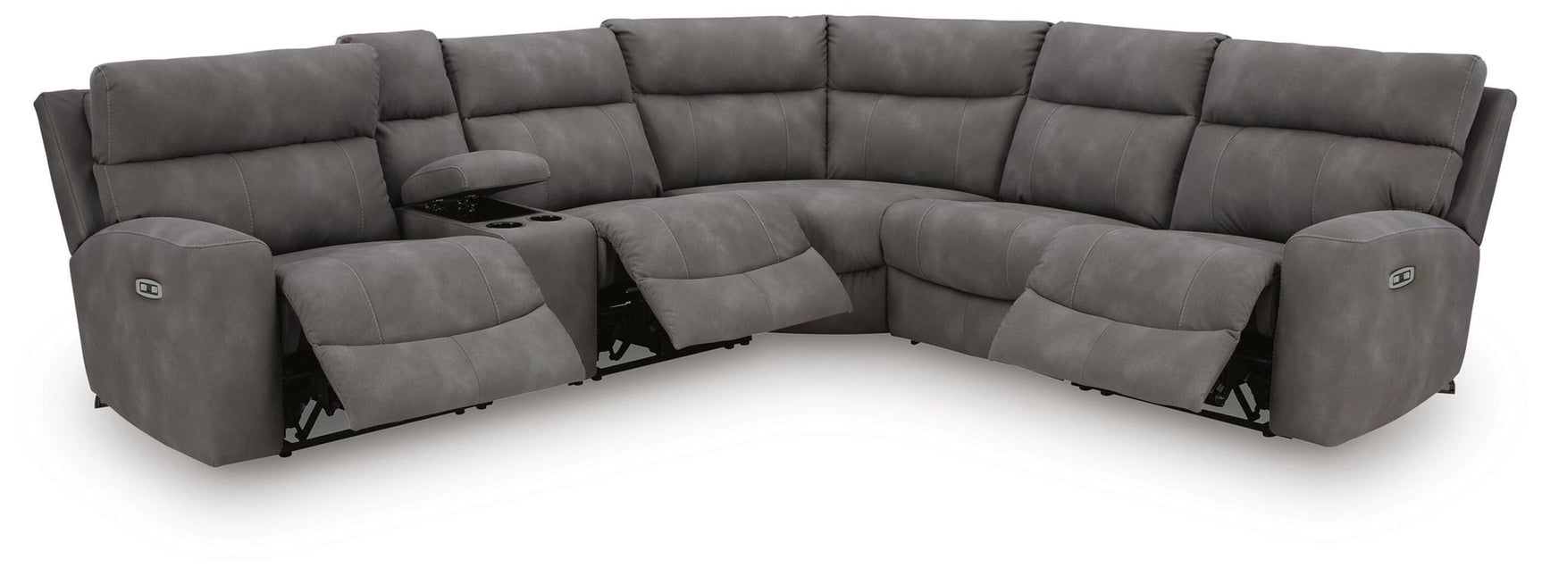 Next-Gen Durapella Slate Microfiber 6-Piece Power Reclining Sectional - image 4