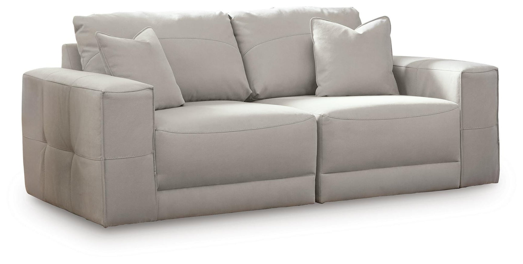 Next-Gen Gaucho Gray Microfiber 2-Piece Sectional Loveseat - image 2