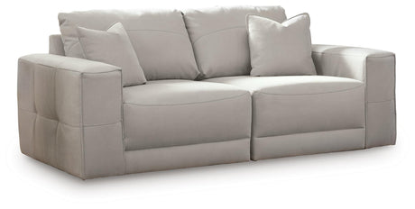 Next-Gen Gaucho Gray Microfiber 2-Piece Sectional Loveseat - image 2