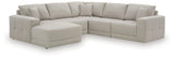 Next-Gen Gaucho Gray Microfiber 5-Piece Sectional with Chaise from Decor Furniture