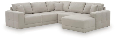 Next-Gen Gaucho Gray Microfiber 5-Piece Sectional with Chaise from Decor Furniture