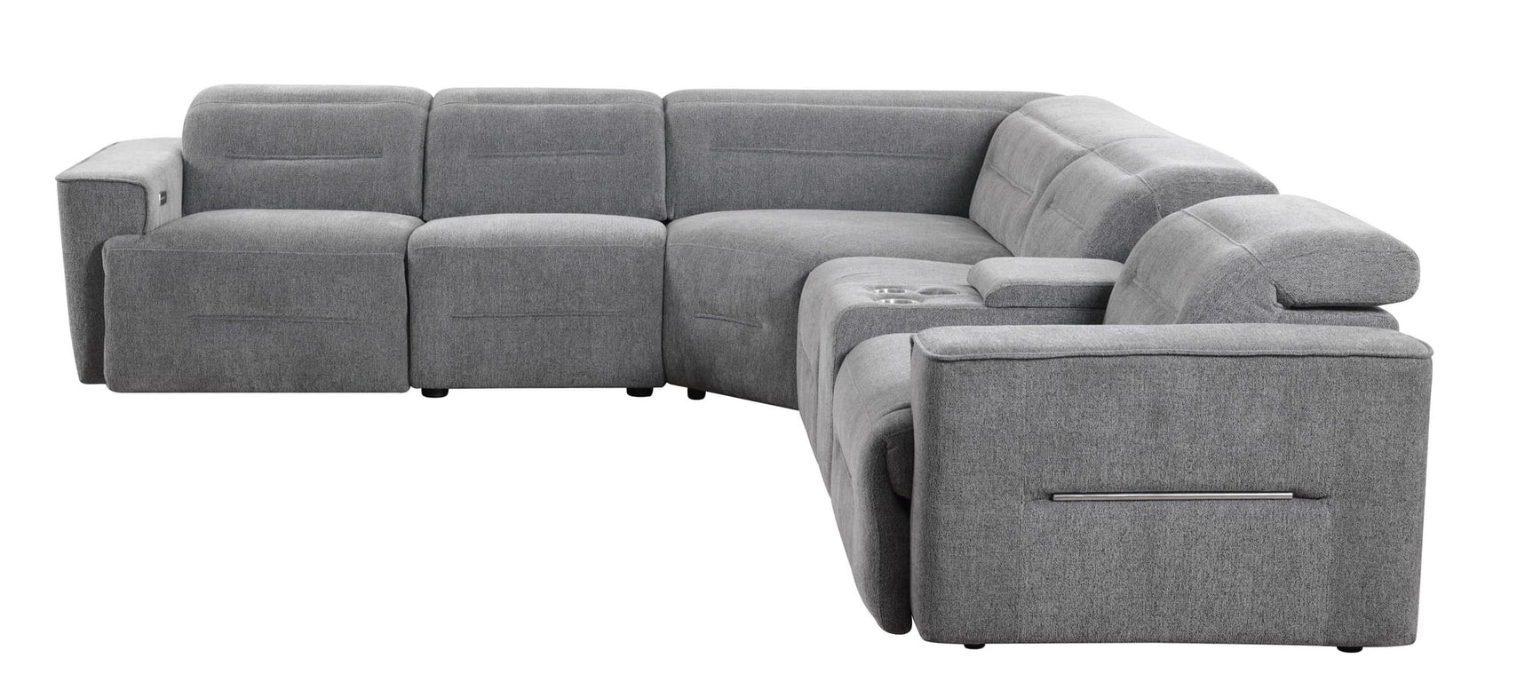 Nexus Dark Grey Fabric Power Reclining 6-Piece Sectional view 3