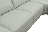 Noel Grey 6-Piece Italian Leather Power Reclining Sectional with Left-Facing Chaise and Right Arm Recliner view 9