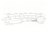 Noel Grey 6-Piece Italian Leather Power Reclining Sectional with Left-Facing Chaise and Right Arm Recliner view 17