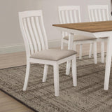Nogales off white vertical slat back dining side chair side view