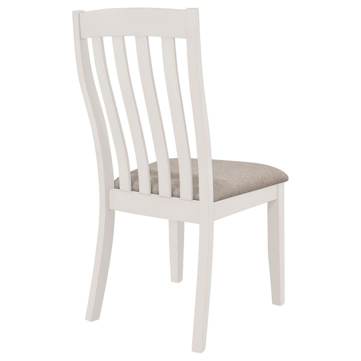Nogales off white vertical slat back dining side chair front leg curve