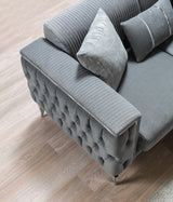 Gray velvet sofa upholstery texture