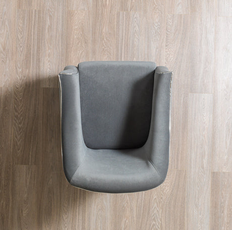 Vivian Gray Velvet Chair side profile