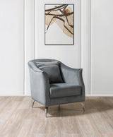 Vivian Gray Velvet Accent Chair angled view
