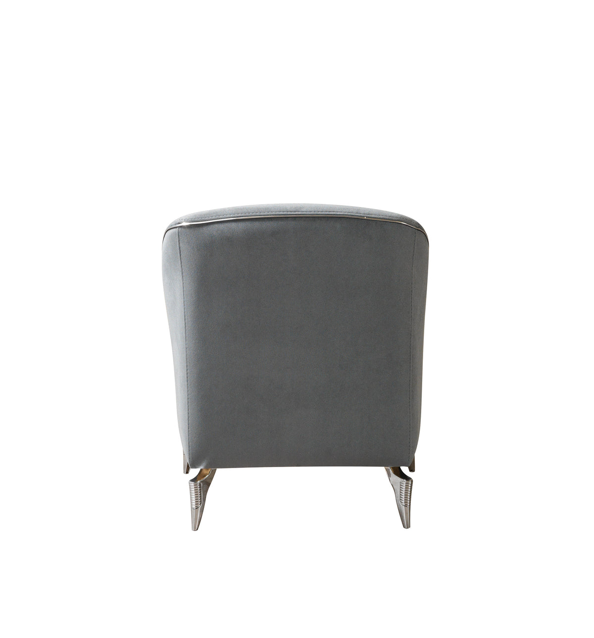 Close-up of gray velvet fabric on Vivian Chair
