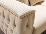 Close-up of sofa leg assembly