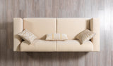 Front view showcasing sofa seating surface