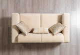 Close-up of sofa stitching and fabric texture