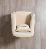 Back view of Vivian Ivory Velvet Chair