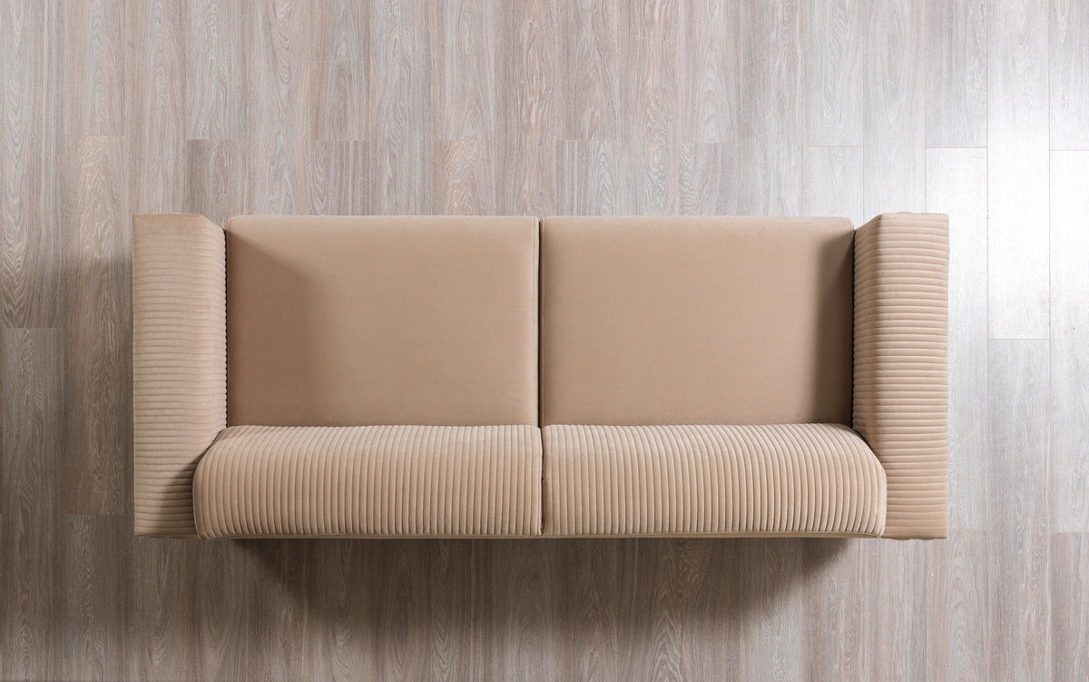 Front view focusing on sofa cushions