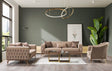 Vivian Coffee Velvet Sofa and Loveseat set front view